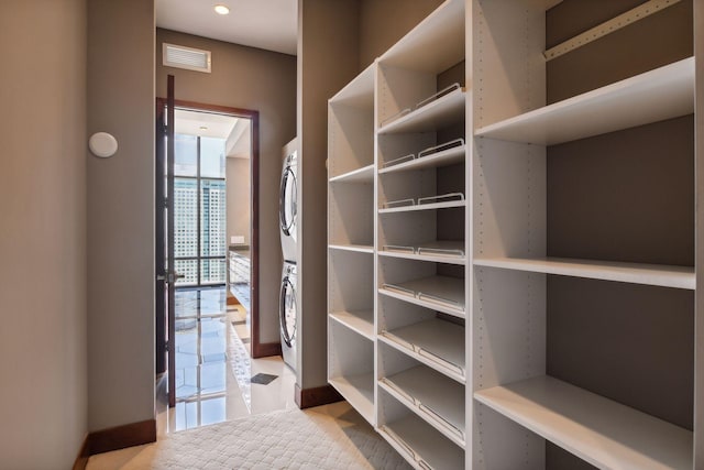 201 11th St Unit 2600, Minneapolis, MN 55403 - spacious closet featuring stacked washer / dryer