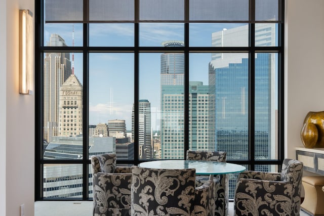 201 11th St Unit 2600, Minneapolis, MN 55403 - dining room with expansive windows and a skyline view