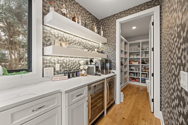 interior space featuring beverage cooler