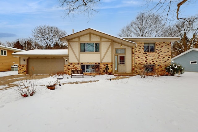 view of front of home with a garage