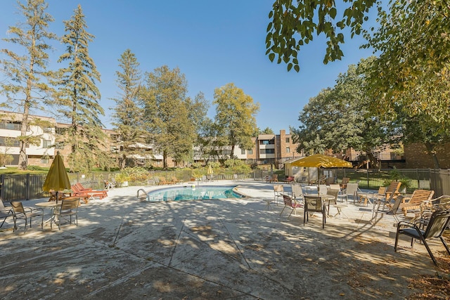 view of pool with a patio