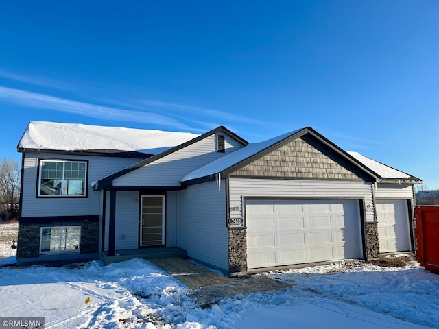 view of front of house with a garage