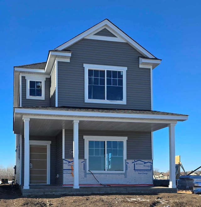 view of front of home featuring covered porch