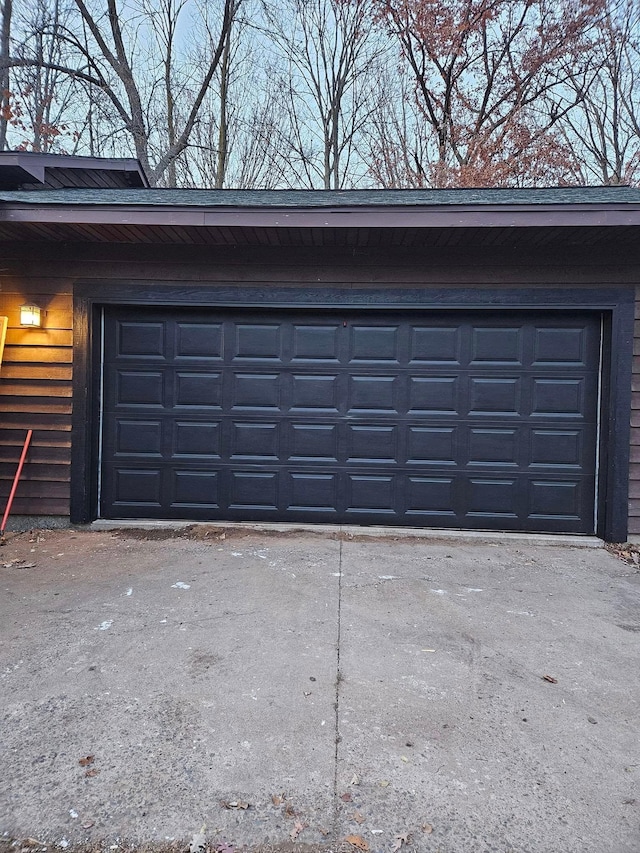 view of garage