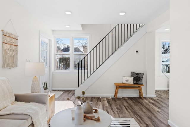 living room featuring hardwood / wood-style flooring