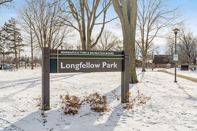 view of community sign