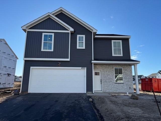 view of front of house with a garage