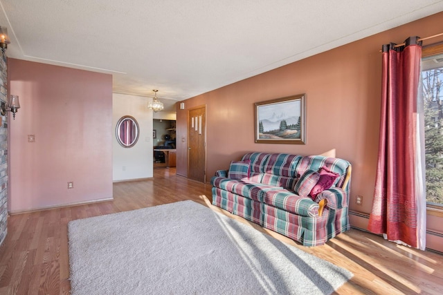 living room featuring light wood-type flooring