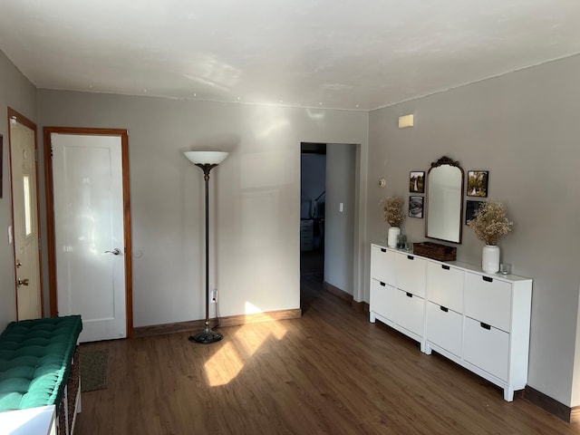 bedroom featuring dark wood-type flooring