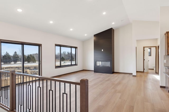 21933 Edison Ct, East Bethel, MN 55011 - interior space featuring high vaulted ceiling and light wood-type flooring