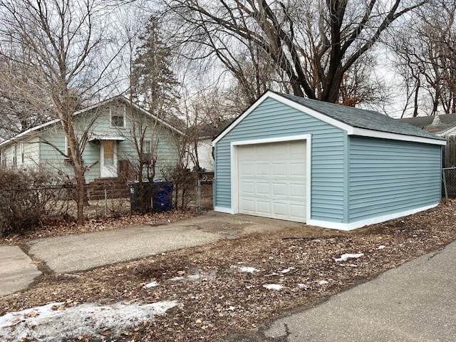 view of garage