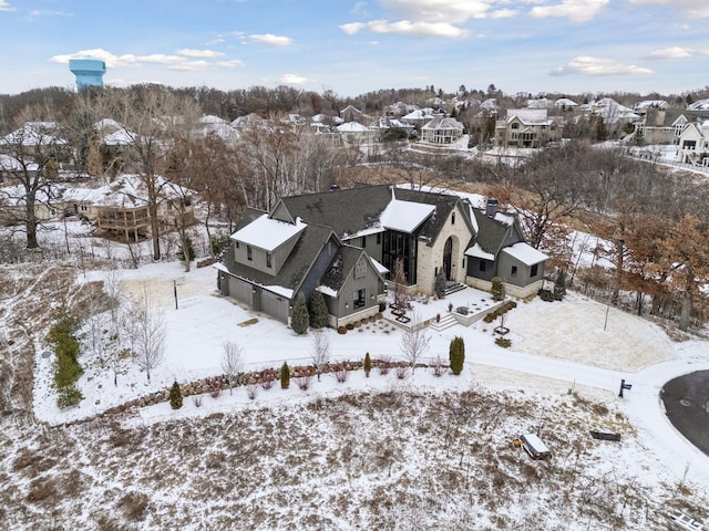 view of snowy aerial view