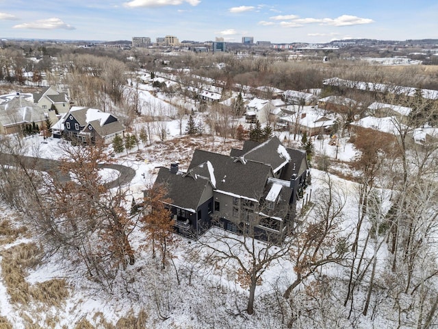 view of snowy aerial view