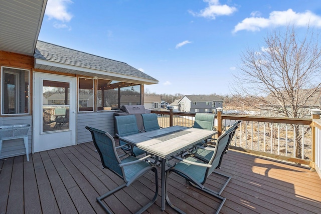deck featuring outdoor dining area