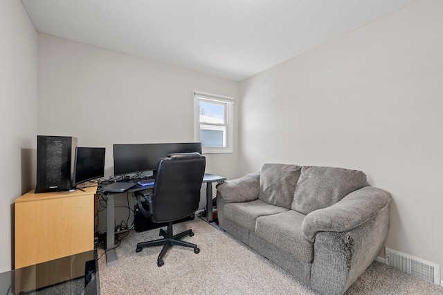 office area with light carpet