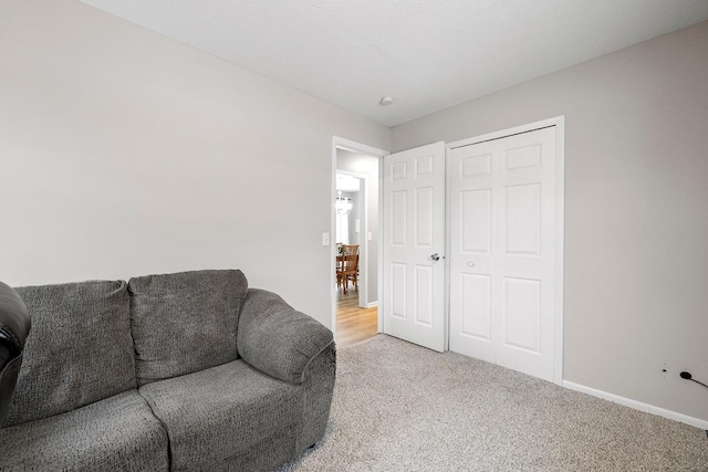 living room with carpet flooring