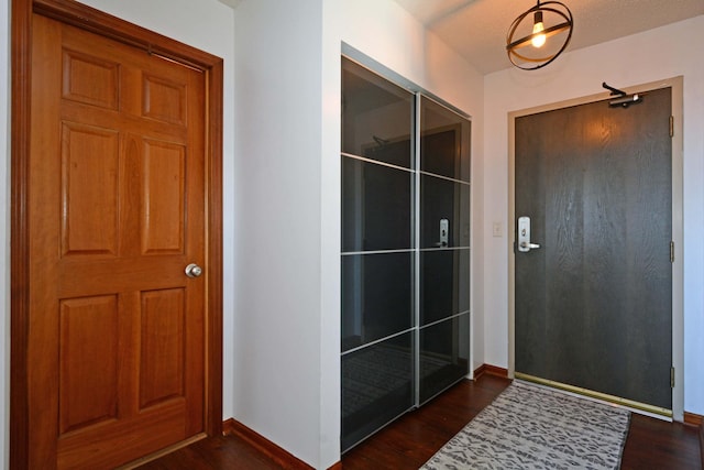 entrance foyer featuring dark wood-type flooring