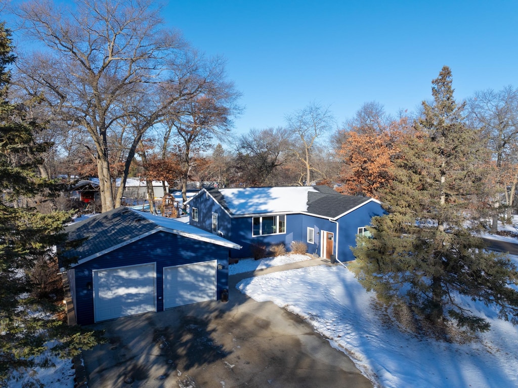 view of front of home with a garage