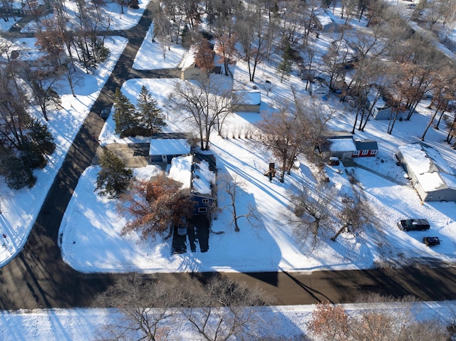 view of snowy aerial view