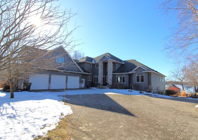 view of front of home with a garage