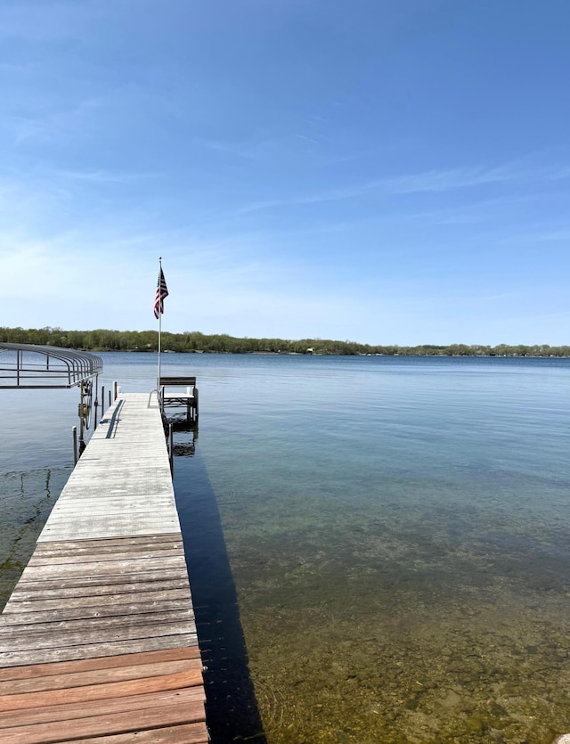 dock featuring a water view