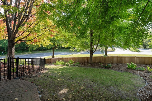 view of yard with fence