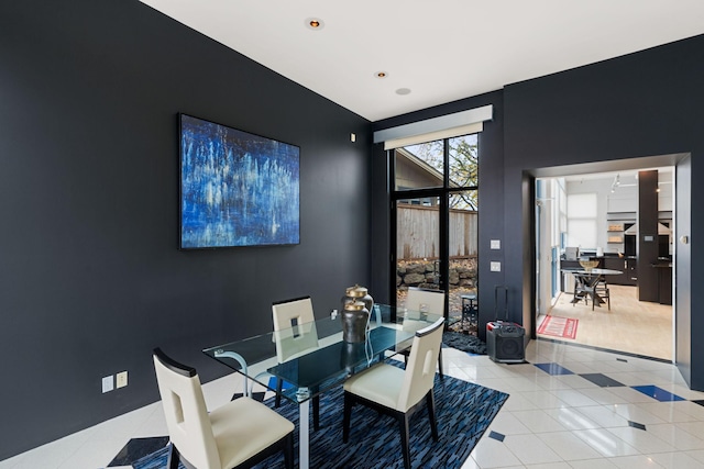 view of tiled dining space