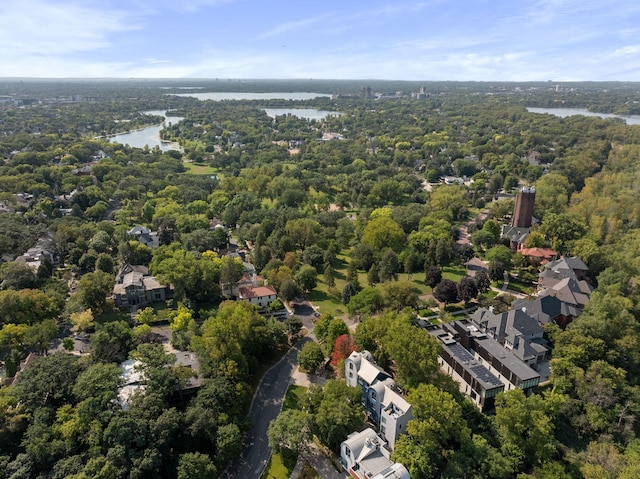 1128 Kenwood Pkwy, Minneapolis, MN 55403 - aerial view featuring a forest view and a water view