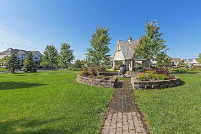 view of yard with a gazebo