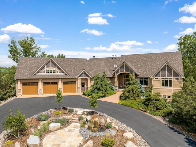 craftsman inspired home featuring a garage