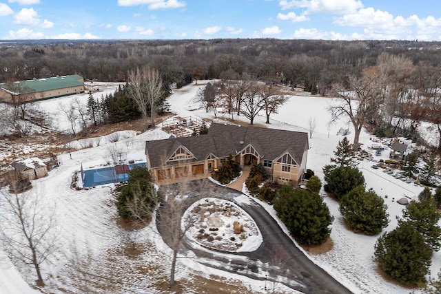 view of snowy aerial view