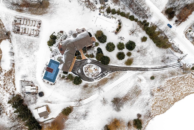 view of snowy aerial view