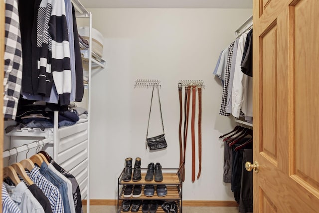 view of walk in closet