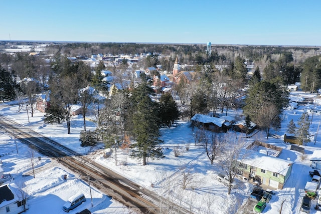 view of snowy aerial view