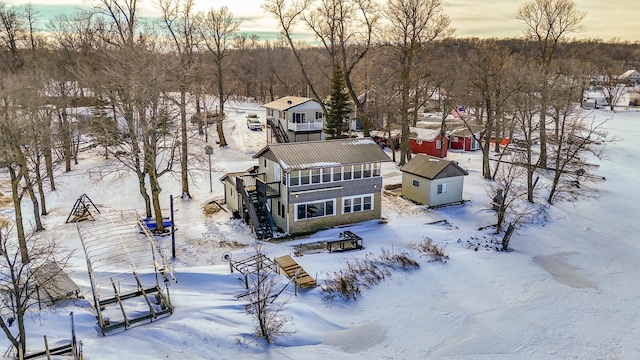 view of snowy aerial view