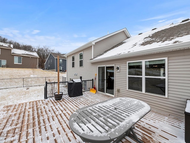 deck featuring fence