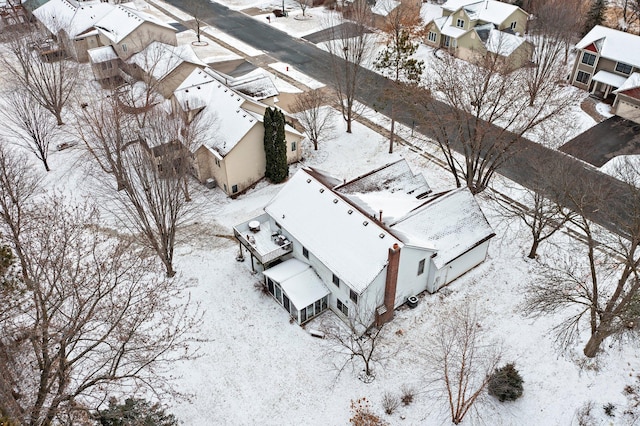 view of snowy aerial view