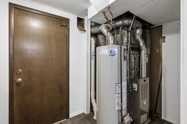 utility room with water heater