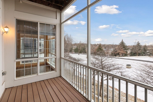 view of unfurnished sunroom