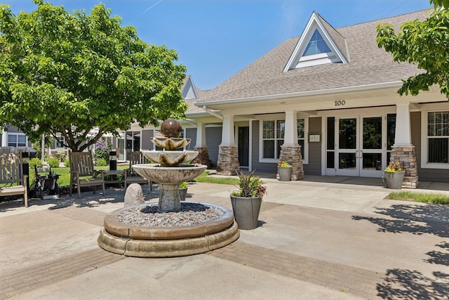 exterior space with french doors