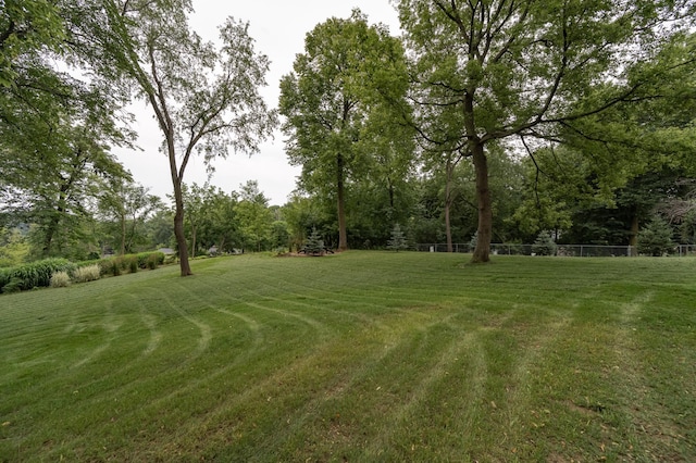 view of yard with fence