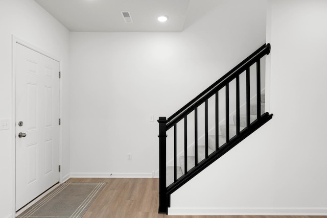 foyer entrance featuring light hardwood / wood-style floors