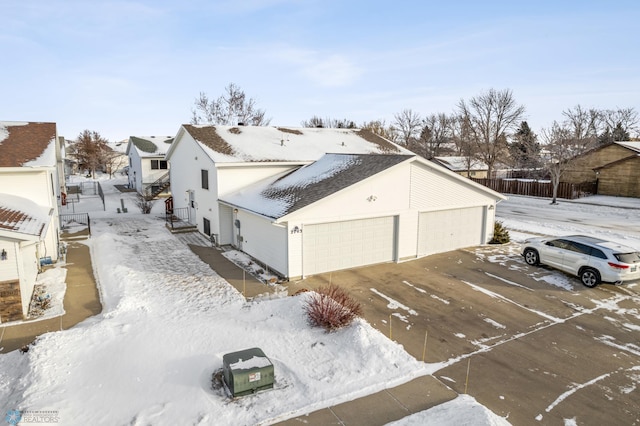 exterior space featuring a garage