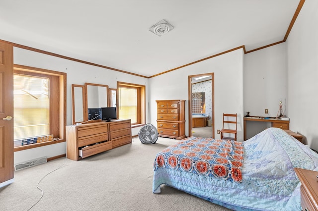 59001 County Highway 8, Sebeka, MN 56477 - carpeted bedroom featuring crown molding and baseboards