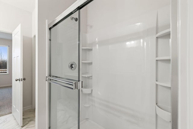 bathroom with walk in shower