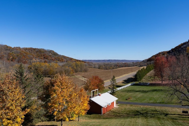 property view of mountains featuring a rural view