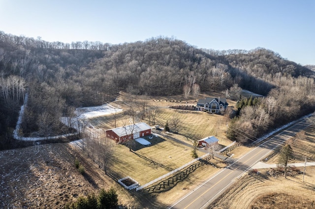 bird's eye view featuring a rural view