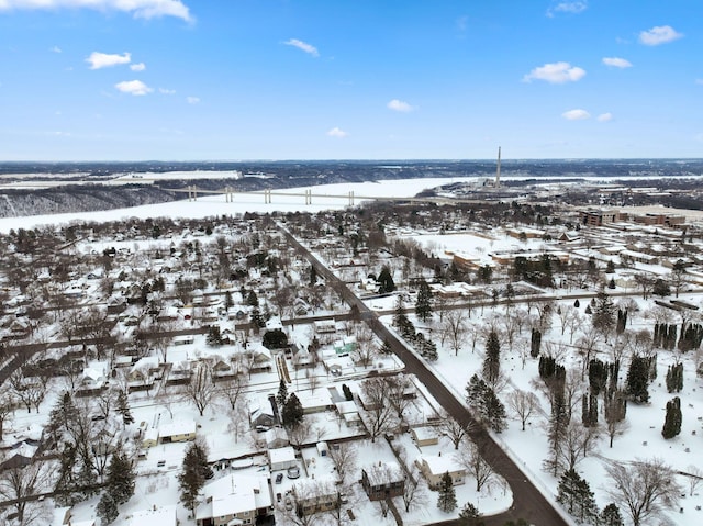 view of snowy aerial view