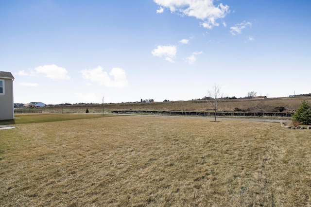 view of yard with a rural view