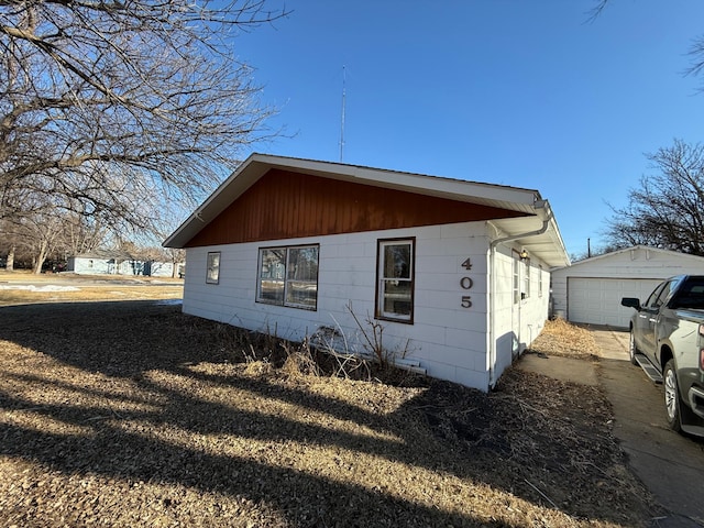 view of home's exterior featuring a garage